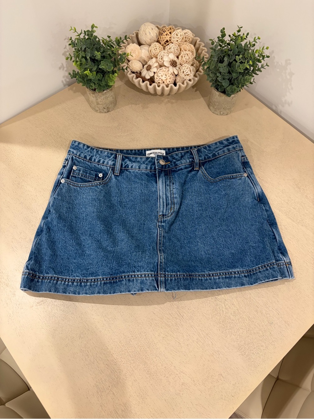 Princess Polly Blue Denim Mini Skort